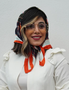 مینی اسکارف ساتن ابریشم طرح کالسکه سیندلا مارین