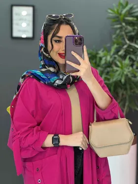 مانتو سرشونه بنددار جیب پرچی