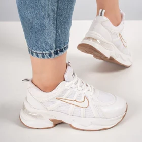کفش و کتانی زنانه و دخترانه مدل نایک NIKE رنگ سفید کرم کد B109