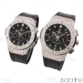 ست ساعت هابلوت کلاسیک فیوژن سه موتوره مشکی نقره ای 101864