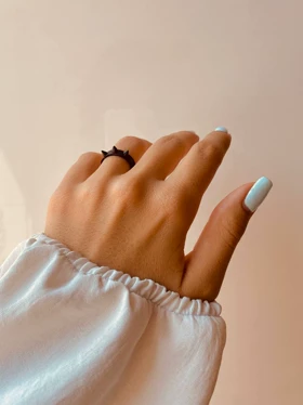 انگشتر تیغ تیغی مشکی استیل