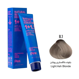 رنگ مو پینک ویژوآل شماره 8.1 رنگ بلوند خاکستری روشن حجم 120 میلی لیتر