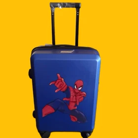 چمدان کودک مرد عنکبوتی سایز 24 رنگ سرمه ای