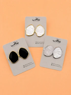 گوشواره صدف دفرمه رنگی