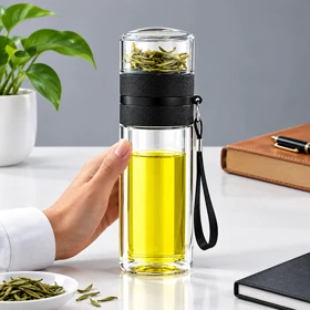 فلاسک دمنوش شیشه ای