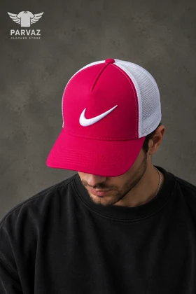 کلاه بیسبالی مخمل وارداتی مدل NIKE _ صورتی