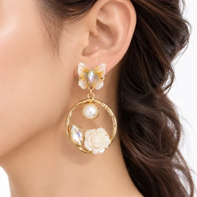 گوشواره رنگی مجلسی کدgrm286 گالری زیورآلات آوآرین
