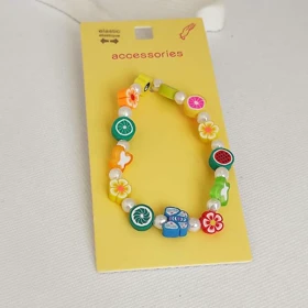 دستبند دخترانه مهره‌ای رنگی طرح میوه - ترند تابستانی زرمیس