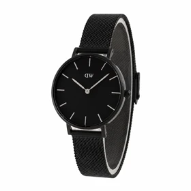 ساعت مچی زنانه دنیل ولینگتون تمام مشکی مدیوم مدل DW-4716-L