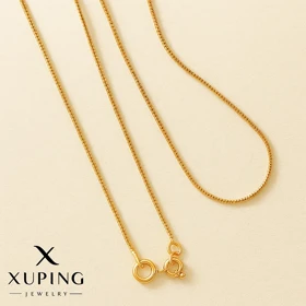 زنجیر استیل زنانه طلایی مدل باکس چین (Box Chain) – Xuping