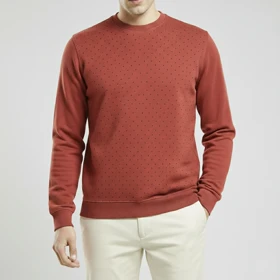 پلیور یقه‌گرد مردانه طرح خال‌خالی