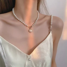 گردنبند مروارید قلبی