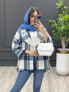 پالتو چهارخونه تک دکمه