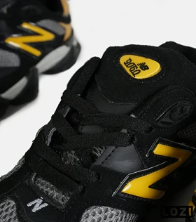 کفش کتانی مردانه مشکی طوسی زرد NEW BALANCE 9060 مدل 7345