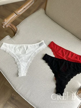 شورت توری خالدار وانیلیا