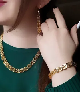 سرویس استیل زنانه بافت طلایی 180220280