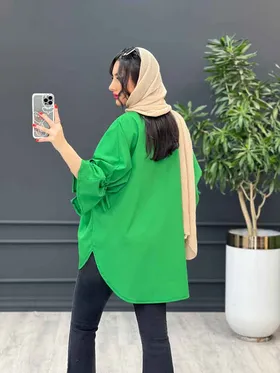مانتو داکرون جلو پیله آستین گت دار