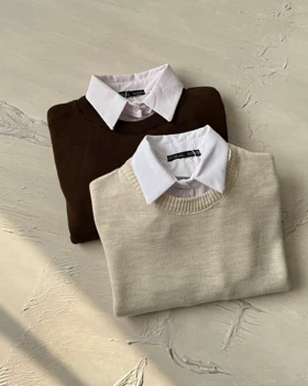 بلوز بافت یقه شومیزی کد 150091