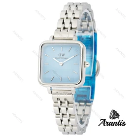 ساعت DW زنانه مربعی استیل صفحه آبی w-3217
