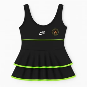 مایو زنانه دودامنه نایک با لاین سبز فسفری