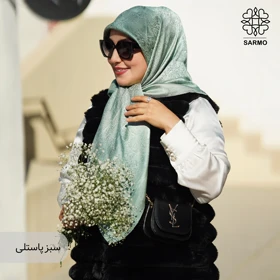 روسری ژاکارد رونا پوست ماری (سبز پاستلی)