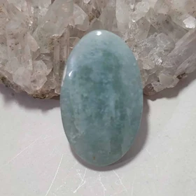 گردنبند سنگ طبیعی آکوامارین با آویز نقره (بدون زنجیر)