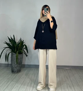 تونیک مانتویی بی تا مشکی