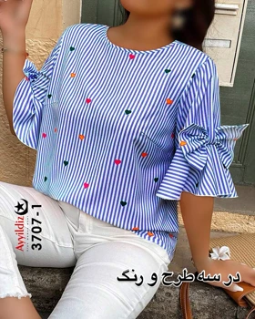 شومیز زنانه مجلسی سایز بزرگ کد 3707
