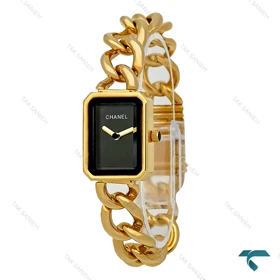 ساعت شنل زنانه طلایی مستطیلی صفحه مشکی Chanel-7963-L