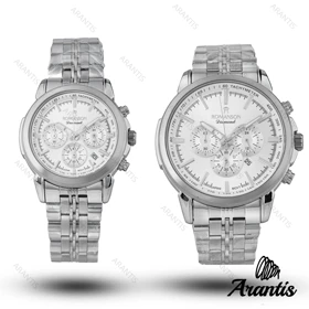 ساعت ست رومانسون diamond تمام سیلور چند موتوره s-10215