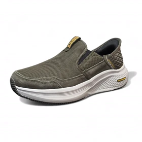 کفش پیاده روی اسکیچرز بدون بند زیتونی