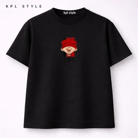 تیشرت باکسی نخ پنبه با طرح مرد ژاپنی | بدون آبرفت | کد 1458