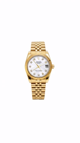 ساعت رولکس دیت جاست مردانه تمام طلایی صفحه سفید ایندکس نگین Rolex Datejust Gold