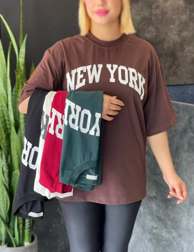 تیشرت لانگ NEW YORK کد : 2128