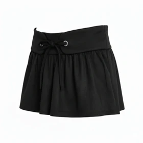 شلوارک مشکی بند دار MANGO