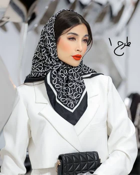 روسری ابریشم توییل مشکی 4199