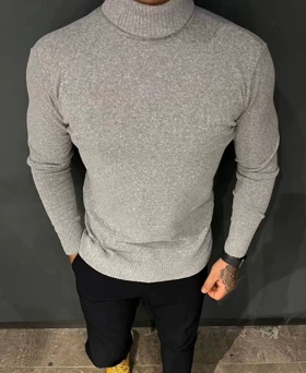 یقه اسکی مردانه مدل Hayko فری سایز طوسی