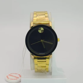 ساعت مچی مردانه امپاور Empower تمام استیل با موتور کوارتز (طلائی صفحه مشکی)