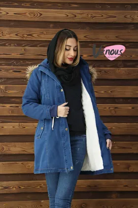 کاپشن جین داخل خز