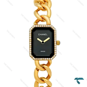 ساعت مچی شنل زنانه طلایی چهارگوش دورنگین Chanel-7964-L