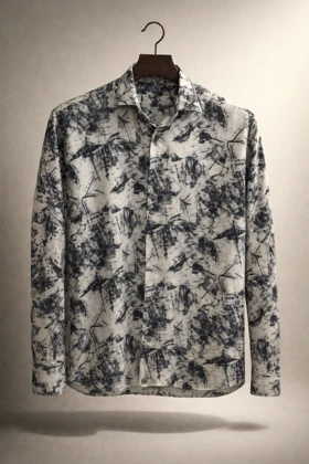 پیراهن کنف لینن صددرصد نخ ذغالی طرح هنری فوق العاده خنک و با کیفیت کد B13