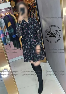 پیراهن حریر گل‌دار