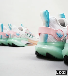کفش کتانی مردانه و زنانه سفید گلبهی پسته ای ADIDAS BONCE