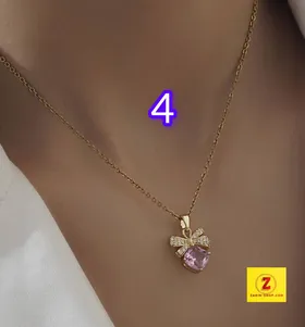 گردنبند زنانه زنانه نگین‌دار طرح جواهر