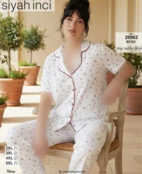 تیشرت و شلوار جلو دکمه siyah inci کد 20962