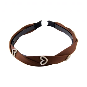 تل سر دخترانه مدل قلبی (قهوه ای تیره)