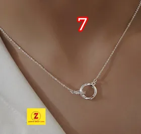 گردنبند زنانه استیل با آبکاری نقره