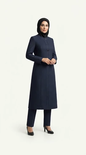 مانتو شلوار کوشان یقه گرد سه دکمه بانتو دوزی 200066