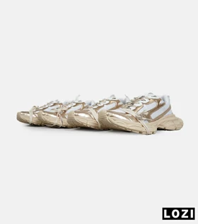 کفش کتانی مردانه و زنانه سفید طلایی Balenciaga 3XL مدل 6822