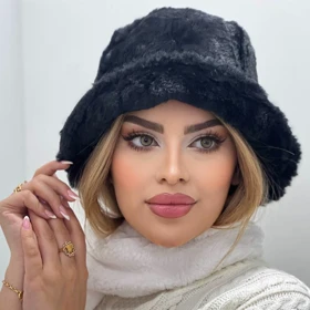 کلاه باکت خز وارداتی مشکی